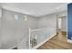 Bright second floor hallway with modern lighting and sleek hardwood floors at 3512 Portiani Dr, Las Vegas, NV 89141