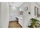 Home office area with built-in desk, cabinetry and natural light at 3512 Portiani Dr, Las Vegas, NV 89141