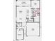 This is a floor plan of the home showing the layout of the kitchen, gathering room, dining room, and bedrooms at 4200 E Brusca Way, Pahrump, NV 89061