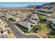 Panoramic aerial view highlighting a property's location in a well-planned community amidst a scenic landscape at 5155 Rock Daisy Dr, Las Vegas, NV 89135