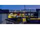 Backyard view with city lights and mountains at night at 7061 Tilligerry St, North Las Vegas, NV 89084