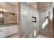 Modern bathroom features a spacious walk-in shower with tile surround and a sleek vanity with ample storage at 10985 Limeslice Ave # 2, Las Vegas, NV 89135