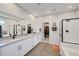 Modern main bathroom boasts double sinks, a walk-in shower, and a soaking tub at 1321 Hudson Creek Pl, North Las Vegas, NV 89084