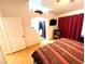Bright bedroom with hardwood floors and stylish decor at 1860 Banaba Ln, Las Vegas, NV 89156