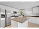 Bright kitchen features stainless appliances, white cabinets, and a center island at 236 Dog Leg Dr, Las Vegas, NV 89148