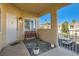 Inviting balcony with cozy bench, stylish rug and a view of the community at 251 S Green Valley Pkwy # 2821, Henderson, NV 89012