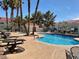 Community pool area with lounge chairs and patio furniture provides outdoor relaxation at 2725 S Nellis Blvd # 1158, Las Vegas, NV 89121