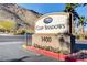 Attractive community sign for Cliff Shadows with clear signage and landscaping at 3320 Cactus Shadow St # 201, Las Vegas, NV 89129