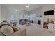 Bright living room featuring neutral colors, a fireplace, and large windows at 3320 Cactus Shadow St # 201, Las Vegas, NV 89129