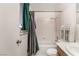 Standard bathroom with a shower-tub combination and a single sink vanity at 411 Monmouth Ct, Henderson, NV 89015