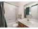 Standard bathroom with a shower-tub combination and a single sink vanity at 411 Monmouth Ct, Henderson, NV 89015