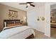 Relaxing bedroom includes a comfortable bed and sliding closet doors at 4360 E Brusca Way, Pahrump, NV 89061