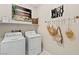 Well-equipped laundry room with modern washer and dryer, shelving, and decorative accents at 4360 E Brusca Way, Pahrump, NV 89061