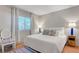 Comfortable bedroom featuring a queen-size bed, bedside lamps, and a window for natural light at 4445 Peterson Dr, Las Vegas, NV 89103