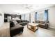 Bright, open-concept living room and kitchen with modern decor and ample seating at 7002 Fossil Rim St, North Las Vegas, NV 89084