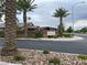 View of the Bristlecone community entrance sign, lush landscaping, and desert plants at 7265 Southern Magnolia St, Las Vegas, NV 89149
