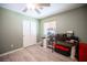 Bedroom featuring wood-look floors, closet, neutral walls, and a ceiling fan with light at 9322 Straw Hays St # 103, Las Vegas, NV 89178