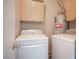 Functional laundry area with storage and appliances at 9322 Straw Hays St # 103, Las Vegas, NV 89178