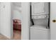 Interior laundry closet with a stackable washer dryer combination at 1928 Las Palmas Ln # 228, Laughlin, NV 89029
