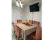 Cozy dining room featuring a table with seating for six and a wall-mounted television at 266 Lyra Ln, Las Vegas, NV 89110