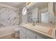 Bright bathroom with white cabinets and modern sink at 2917 Broken Willow Cir, Las Vegas, NV 89117