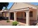 View of the covered patio with support columns at 3519 W Red Coach Ave, North Las Vegas, NV 89031
