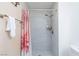 Modern bathroom features a walk-in shower with a rainfall showerhead and stylish tile work at 45 N Lamb Blvd, Las Vegas, NV 89110