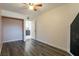 Bedroom view features an open closet and a look into the bright kitchen at 499 Kristin Ln, Henderson, NV 89011
