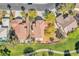 Scenic aerial view of the community nestled among lush greenery and a golf course at 5216 Desert Star Dr, Las Vegas, NV 89130