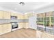 Updated kitchen with stainless steel appliances and backyard access at 5216 Desert Star Dr, Las Vegas, NV 89130