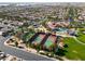 Overhead shot of community tennis courts, clubhouse, pool, and putting green at 5745 Sagamore Canyon St, North Las Vegas, NV 89081