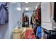 Bright walk-in closet with ample storage, custom cabinets, and decorative red rug at 6230 Calm Brook Ct, Las Vegas, NV 89149