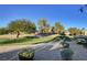 Beautifully landscaped community park with mature trees, manicured bushes, and walking paths at 8333 Valley Stream Ave, Las Vegas, NV 89131
