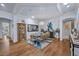 Formal dining room with a chandelier, modern decor, and ample natural light at 9270 Valerie Elaine St, Las Vegas, NV 89139