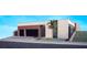 Modern home showcasing a contemporary design with clean lines, a three-car garage, and desert landscaping at 1204 Powerwall Pl, Henderson, NV 89012