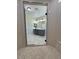 Modern bathroom featuring a glass shower and a double vanity with elegant fixtures at 1580 S Tiptop Trl, Pahrump, NV 89048