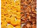 Fresh, halved apricots on the left with dehydrated apricot halves on the right at 3013 Sungold Dr, Las Vegas, NV 89134