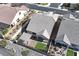 Overhead view of home showcasing backyard, landscaping, and neighboring properties at 3096 Beaux Art Ave, Henderson, NV 89044