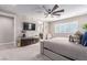 This primary bedroom features great natural light and a ceiling fan for added comfort and convenience at 3929 Reyes Ave, Las Vegas, NV 89141