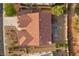 Aerial view of the property showcasing the roof, backyard, and surrounding landscape at 5020 Linkside Dr, Las Vegas, NV 89130