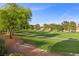 Picturesque view of the well-groomed golf course offering a serene and lush backdrop to the property at 5020 Linkside Dr, Las Vegas, NV 89130