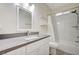Bright bathroom with white vanity, stylish fixtures, and tiled shower-tub at 5500 Santovito St, Pahrump, NV 89061
