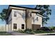 Stylish home displaying large windows, neutral tones, manicured lawn and a dark grey car in driveway at 6511 Adrian Ridge Ct, Las Vegas, NV 89149