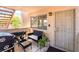 Cozy patio featuring seating and grilling area, perfect for relaxation and outdoor dining at 904 Boulder Springs Dr # 102, Las Vegas, NV 89128