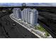 Aerial view of One Queensridge Place with community pool, Red Rock Casino, and more at 9101 Alta Dr # 102, Las Vegas, NV 89145