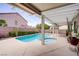 Beautiful backyard pool with spa and patio area, perfect for relaxation and entertaining at 967 Cardelina Ln, Henderson, NV 89052