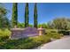 The South Tower Park neighborhood entrance sign with landscaping and tall trees at 11441 Drappo Ave, Las Vegas, NV 89138