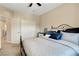 Comfortable bedroom with ceiling fan, closet, dresser and natural light at 1560 Plaza Centre Dr # 103, Las Vegas, NV 89135