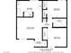 Floor plan showing layout of the kitchen, bedrooms and bathrooms at 207 E Van Wagenen St, Henderson, NV 89015