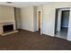 Bedroom featuring carpet floors, fireplace, and a bathroom at 2773 Heritage Ct, Las Vegas, NV 89121